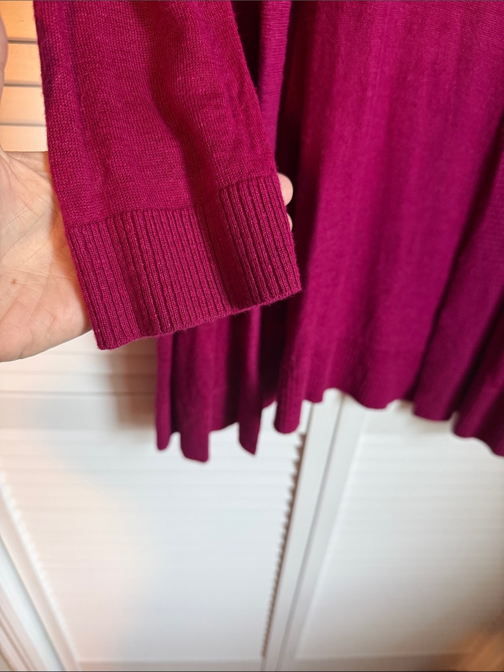 Kasper Open-Front Cardigan in Berry Pink - Picture 8 of 11